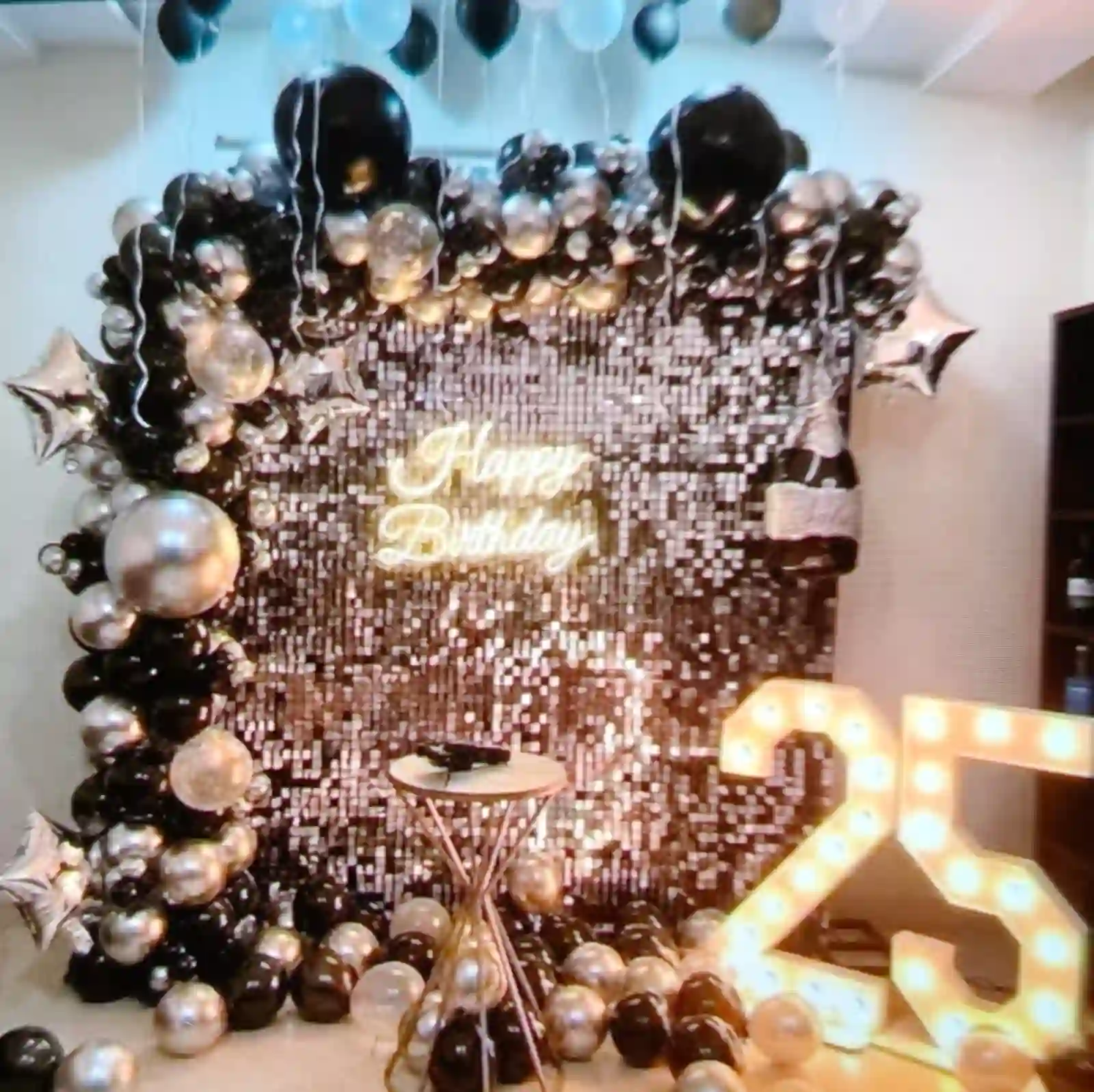 Party In Black And Chrome Birthday Decor